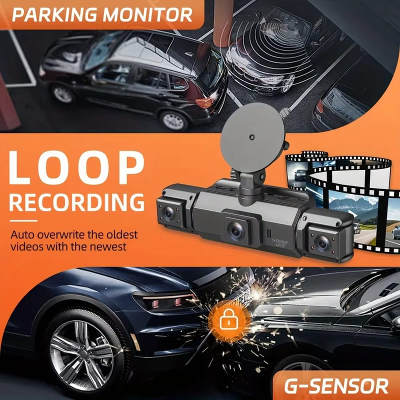 Nowa kamera samochodowa Dash Cam 4-kanałowa 1080P Kamera samochodowa Night Vision WiFi do samochodowego rejestratora DVR 360° Przód Lewy Prawy Tył Nagrywanie pętli Czarna skrzynka