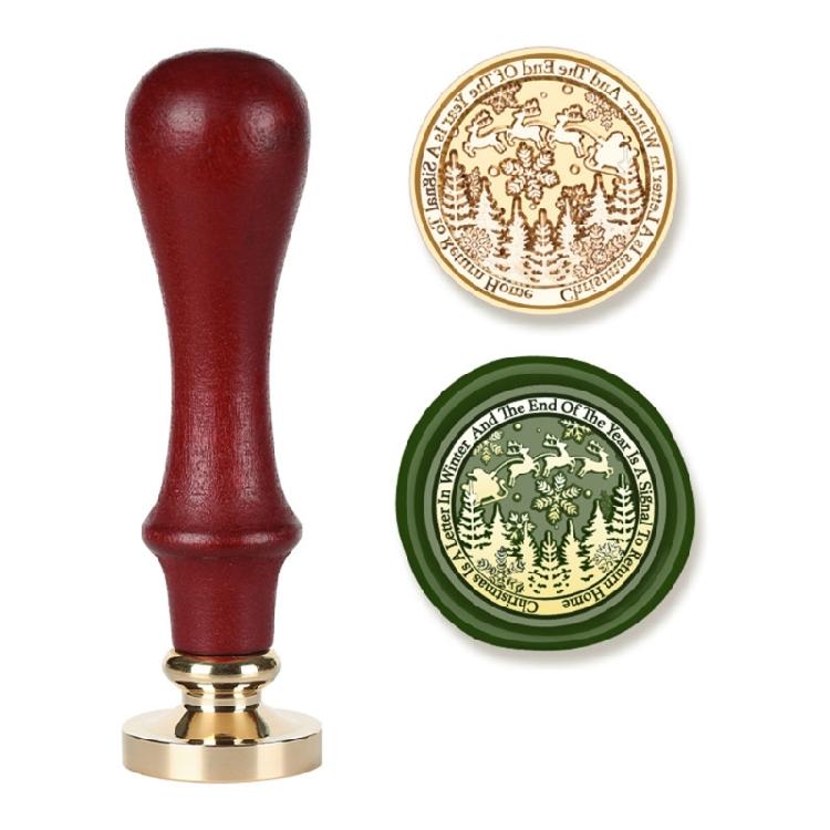 Christmas Stamp Head, Wood Handle Set for Invitations, Appreciation Card, Package, Envelope Embellishments