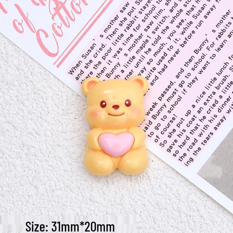Yellow Butter Bear Resin Hair Clips & Crocs Charms - DIY Cute Cartoon Accessories & Shoe Decorations