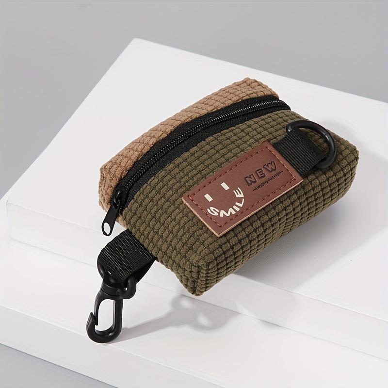 Cord Samt Hängebeutel Schlüsselanhänger Tasche mit verstellbarem Riemen - Mehrfachfach-Organizer für Kopfhörer, Schlüssel & kleine Gadgets