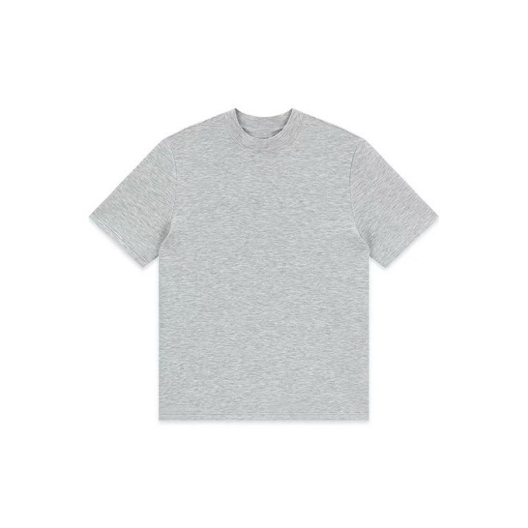 Camiseta de Hombre de Color Sólido con Cuello Redondo, Estilo Americano, Corte Holgado, Manga Corta, Ropa de Verano