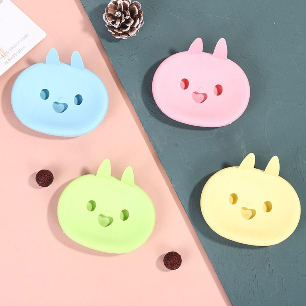 

1Pcs Plastic Rabbit Shape Cartoon Double Layer Bunny Soap Holder Soap Dish Storage Plate Soap Box