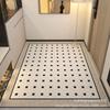 Simple Checkerboard Circle Velvet Carpet Entry Porch Floor Mat, Advanced Sense, Dirt-Resistant And Easy To Take Care Of, Wear-Resistant
