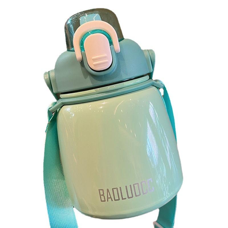 New Thermos Kettle Large Capacity Student Thermos Cup Girls High Appearance Level Ins Simple Straw Water Cup