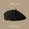 Temperament Solid Color Wool Beret Women'S Japanese Brown Autumn And Winter Bud Hat Versatile Literary And Retro Painter Hat Tide