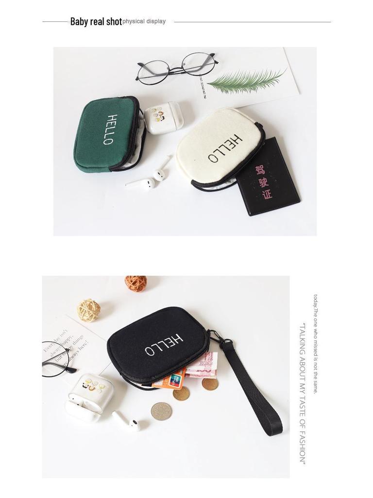 Korean Style Canvas Wrist Wallet: Simple, Portable Card Holder for Students