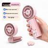 Cartoon Portable 6-Speed USB Rechargeable Handheld Folding Fan with Clip and Ultra-Fast Spray