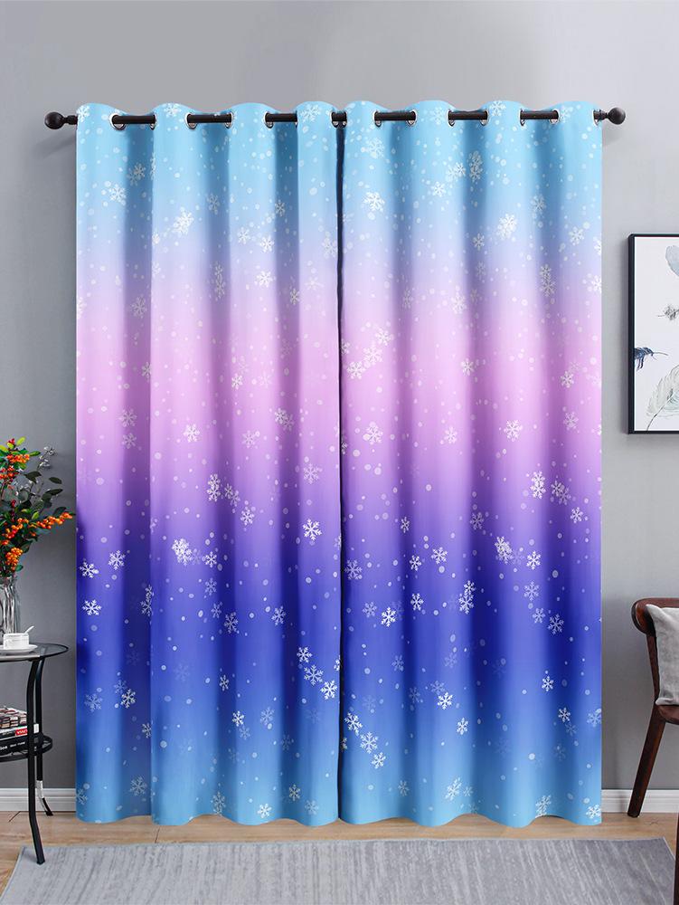 Gradual Change Landscape Chinese Curtains Sunshade Bedroom Curtains 3D Digital Printing Blackout Curtains