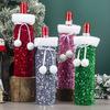Christmas Decorations, European And American Sequined Wine Bottle Bags, Plush Wine Cases, Gift Bags, Hotel Table Decorations