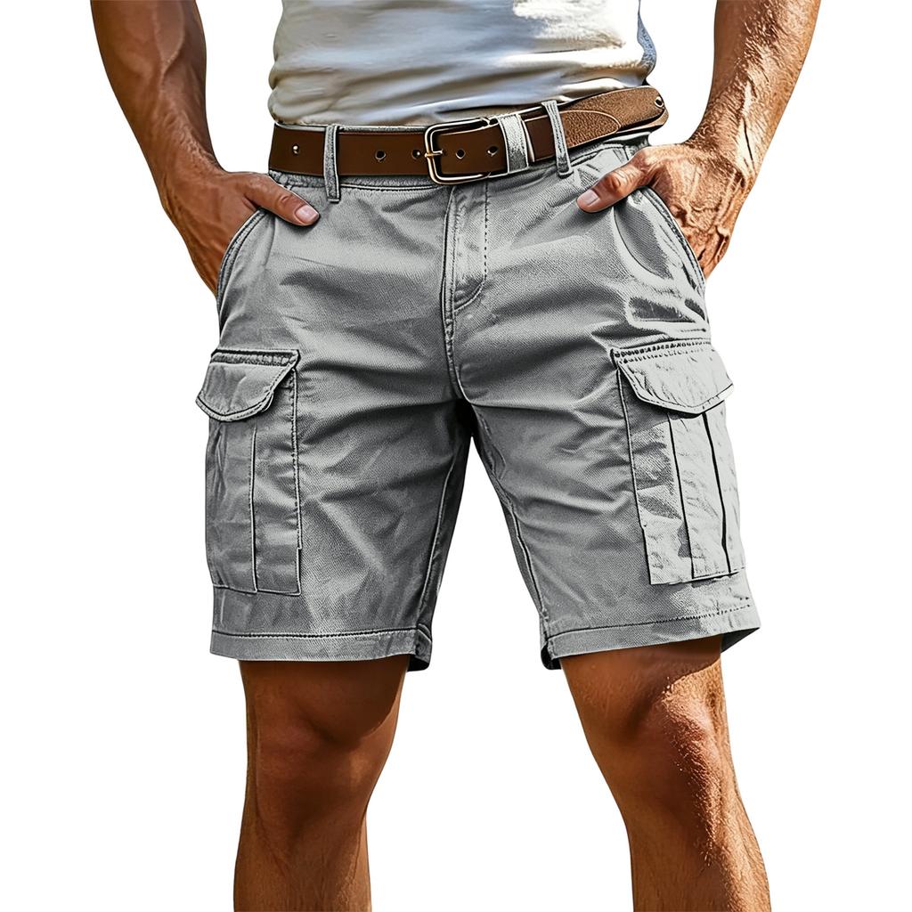 Men’s Lightweight Casual Cargo Shorts Relaxed Fit Five Pocket Design Durable Cotton Fabric Workwear Style