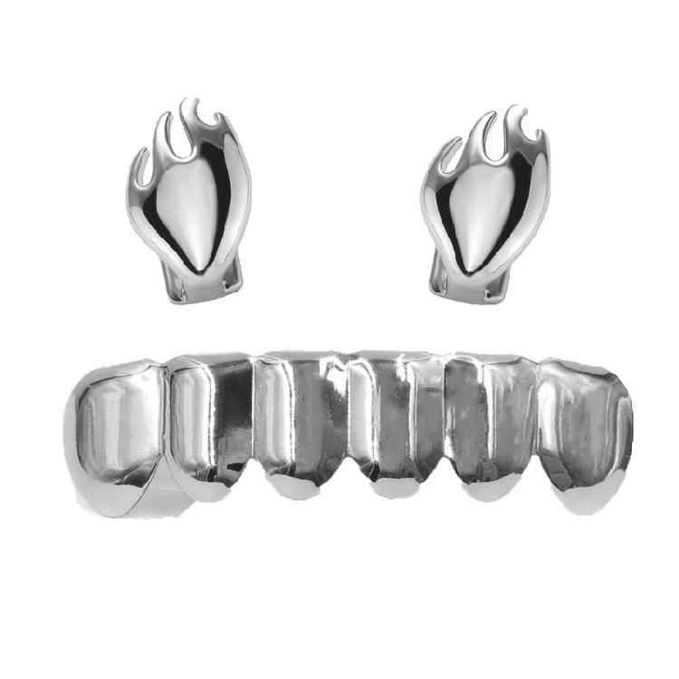 

Modern Hollow Fang Grillzs Tooth Cap Solid Openwork Copper Dental Jewelry Teeth Accessory Suitable for Holiday Party