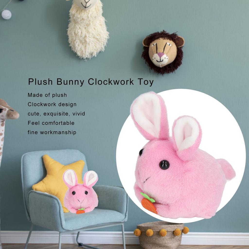 Plush Bunny Clockwork Toy Tail Shaking Rotating Cute Exquisite Fine Workmanship Plush Bunny Toy