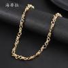 New irregular 8-character hip-hop necklace, fashionable punk style men's and women's niche versatile collarbone neck chain
