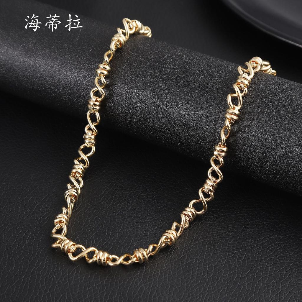 New irregular 8-character hip-hop necklace, fashionable punk style men's and women's niche versatile collarbone neck chain