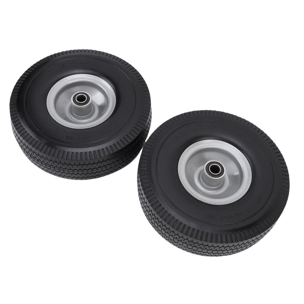 2PCS 10 Inch Solid Rubber Tire 4.10 3.50 4 In Anti Explosion Tire Solid Replacement Tires with 5 8 Inch Bearings 2.2in