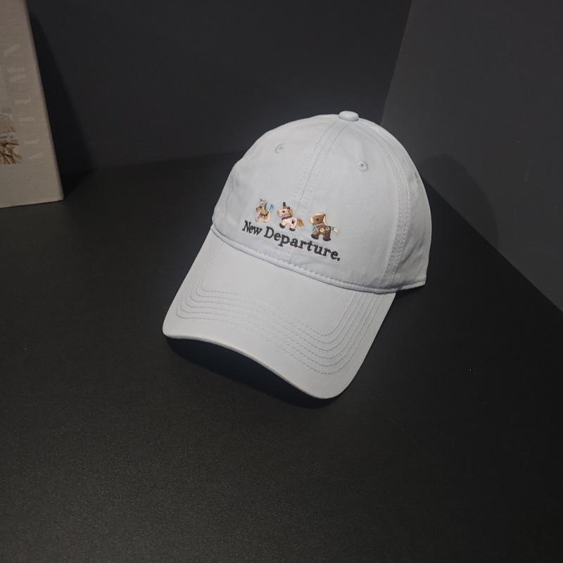 Dopamine cute pony embroidered baseball cap female spring summer big head circumference showing face small versatile cap student tide
