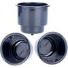 Amarine-Made (Set Of 5) Black Recessed Drop In Plastic Cup Drink Can Holder With Drain For Boat Car Marine Rv - Black