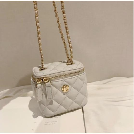 Private Garden 2023 New Camellia Diamond Chain Box Small Bag Women Summer Mini Shoulder Crossbody Bag