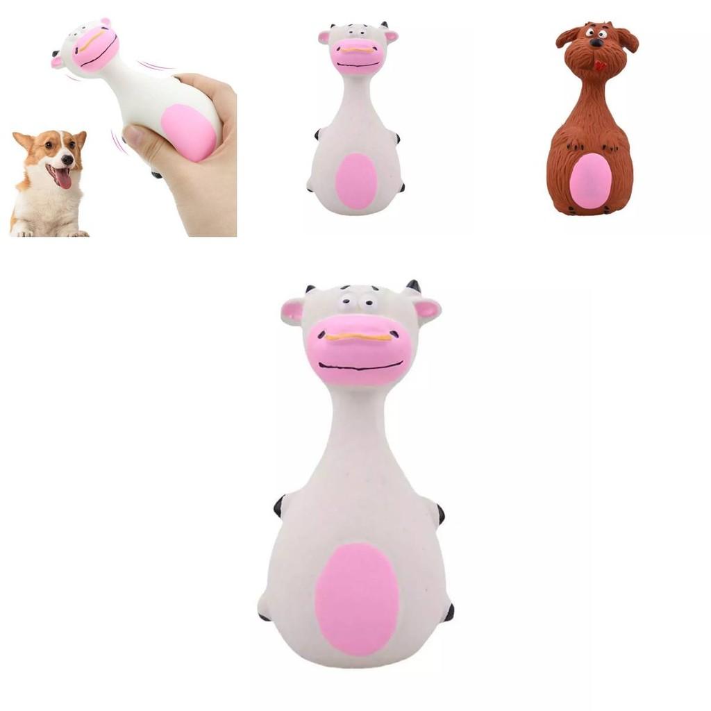 Cute Cow Elephant Sheep And Puppy Latex Squeaky Chew Toys For Engaged Pets