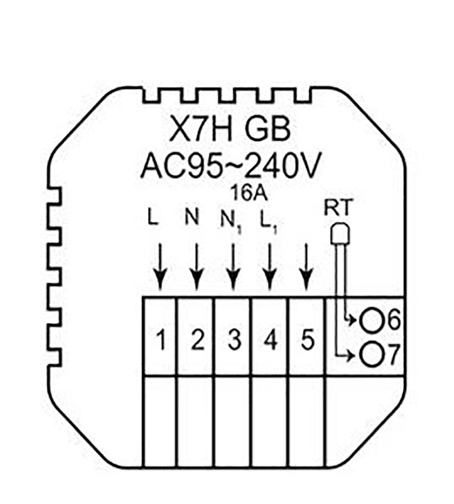 Thermostat with LCD display, touch buttons and electric heating