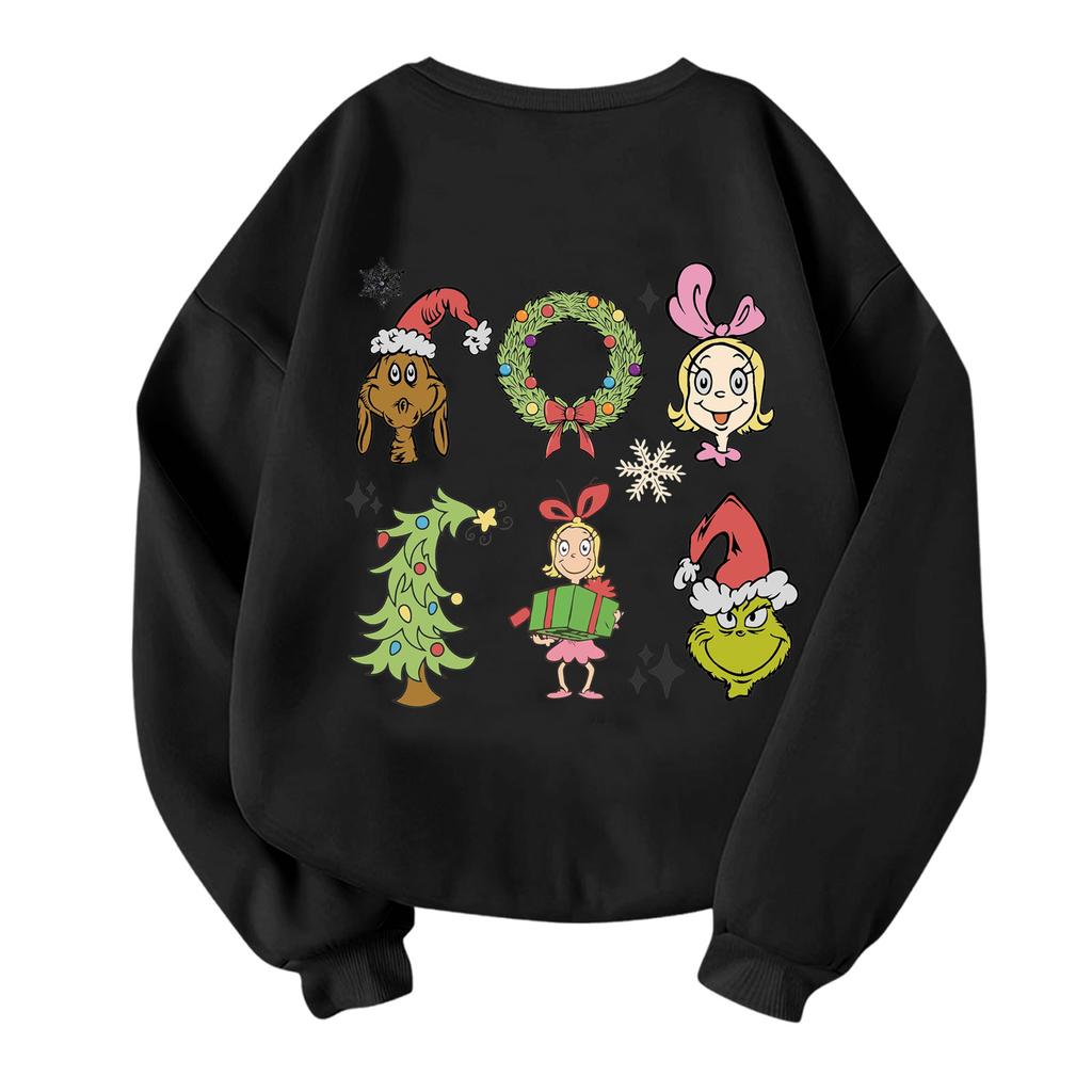 Children's Fashionable Lightweight Long-sleeved Round Neck Pullover With Pockets Printed Pullover