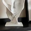 3D Printed Abstract Face Sculpture, Minimalist Embracing Bust Art Decor, Matte White Modern Luxury Home Ornament, Romantic Gift for Couples