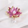 Exquisite Lotus Brooches for Ladies Cheongsam Accessories Chinese Pink Lotus Lapel Pins