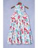 Azura Exchange Tiered Floral Dress with Frill Mock Neck