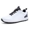 Men’s Golf Shoes Breathable Leather Golf Sneakers Non-slip Spikeless Golf Trainers Outdoor Sports Lace-up Golf Training Shoes