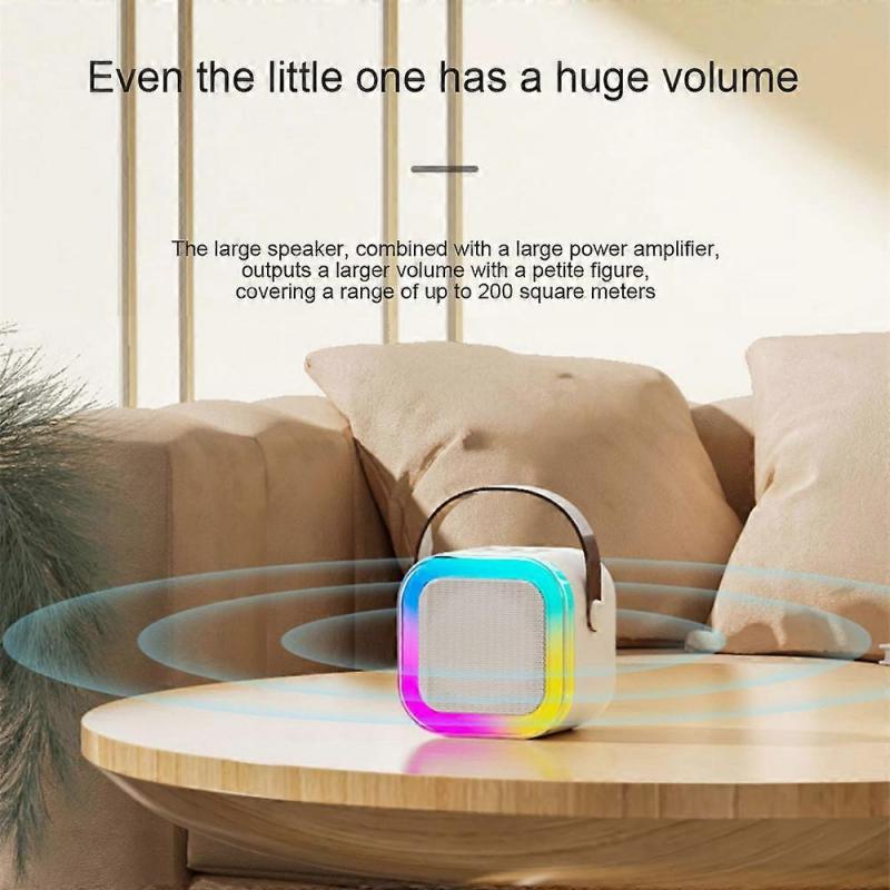 Bluetooth Wireless Portable Speaker Multi-function Karaoke with 2 Microphone Music Player Karaoke Machine For Kids Adults Home