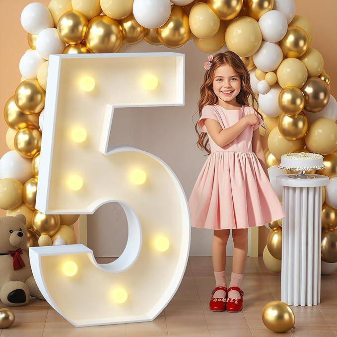 

2026 Large 3D Foam New Year s Day Digital Light Decoration Photo Prop White Light