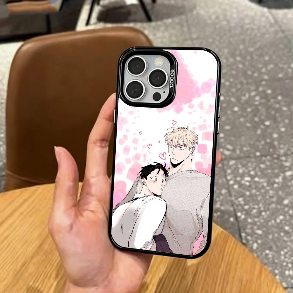 BL Manhwa R-roses And Champagne Phone Case For iPhone17,16,15,14,13,12,11 Plus,Pro Max Colored Silver Plated Inside Cover