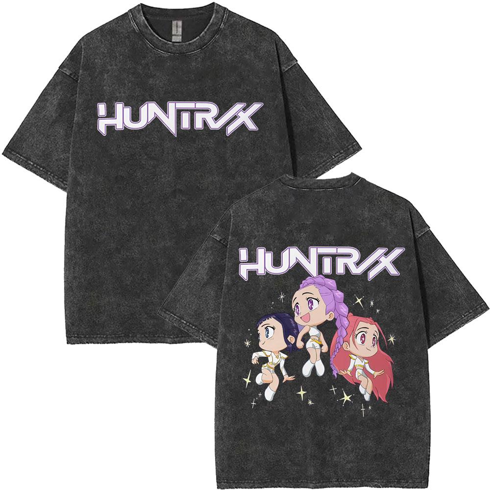 Limited Movie KPop Demon Hunters Derpy Tiger Washed Vintage T-shirt Men Women Clothing Casual Funny Cartoon Short Sleeve T Shirt