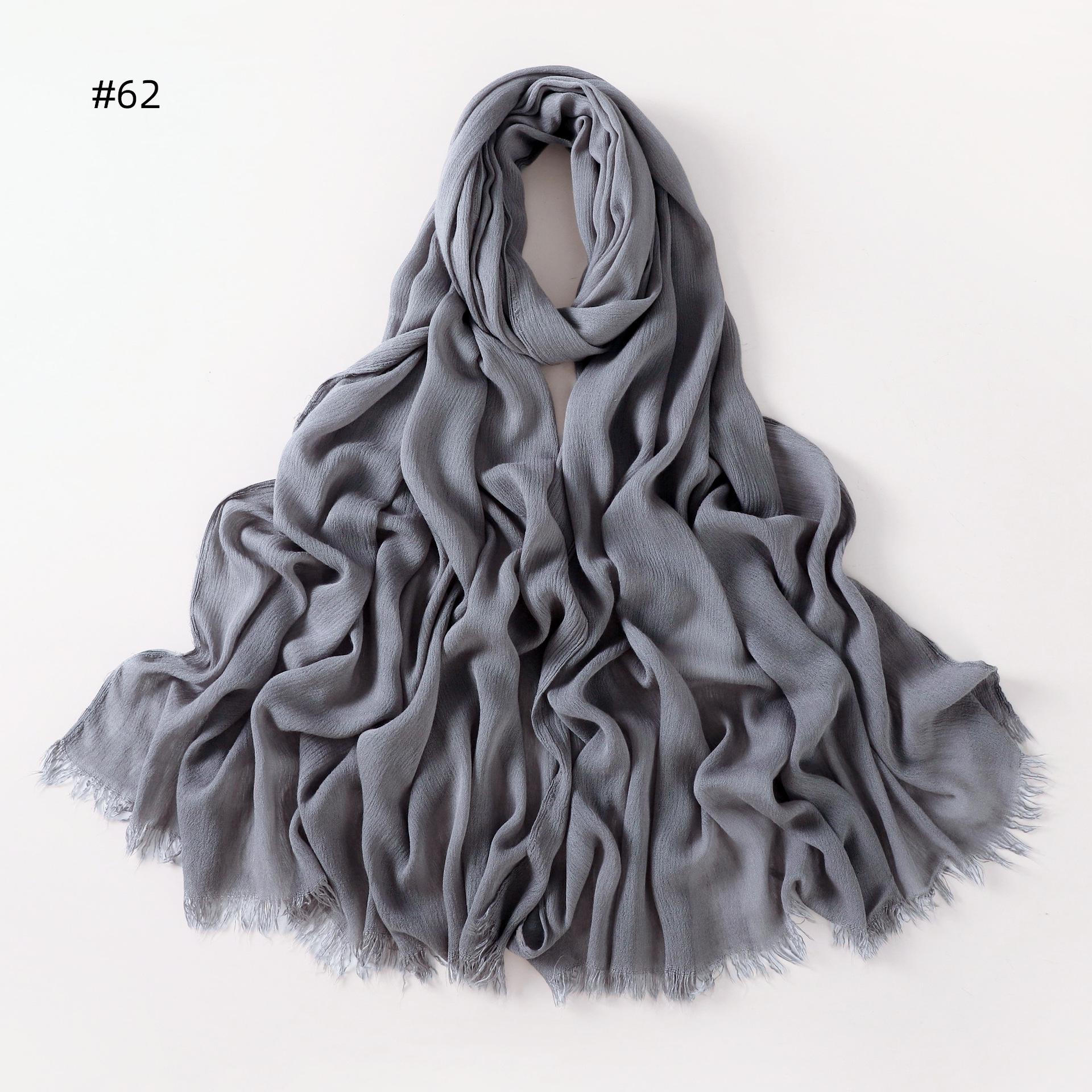 

Женский шарф из 100% вискозы, плиссированный, однотонный, с бахромой по краю 190 cm