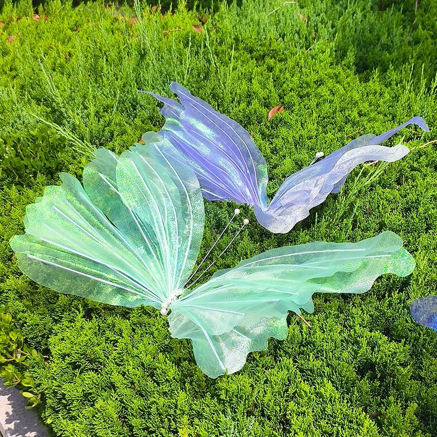 Silk Iridescent Butterfly Wedding Art Installation & Photo Prop