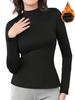 Sous-couche en velours pour femme transfrontalière: Haut à manches longues, confortable, chaud pour l'automne/hiver