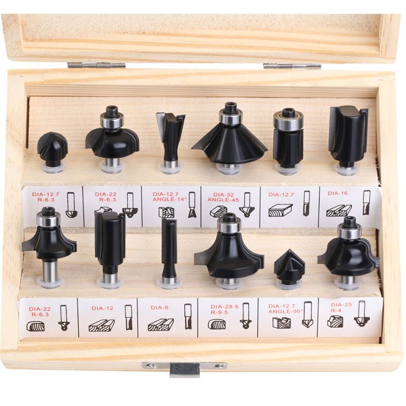 12pcs 6mm Shank Router Bit Set Trimming Straight Milling Cutter Wood Bits