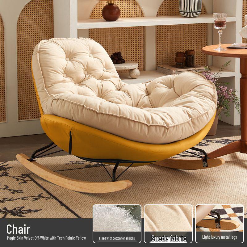 Adult Recliner Rocking Chair: Indoor Leisure Sofa for Living Room or Balcony