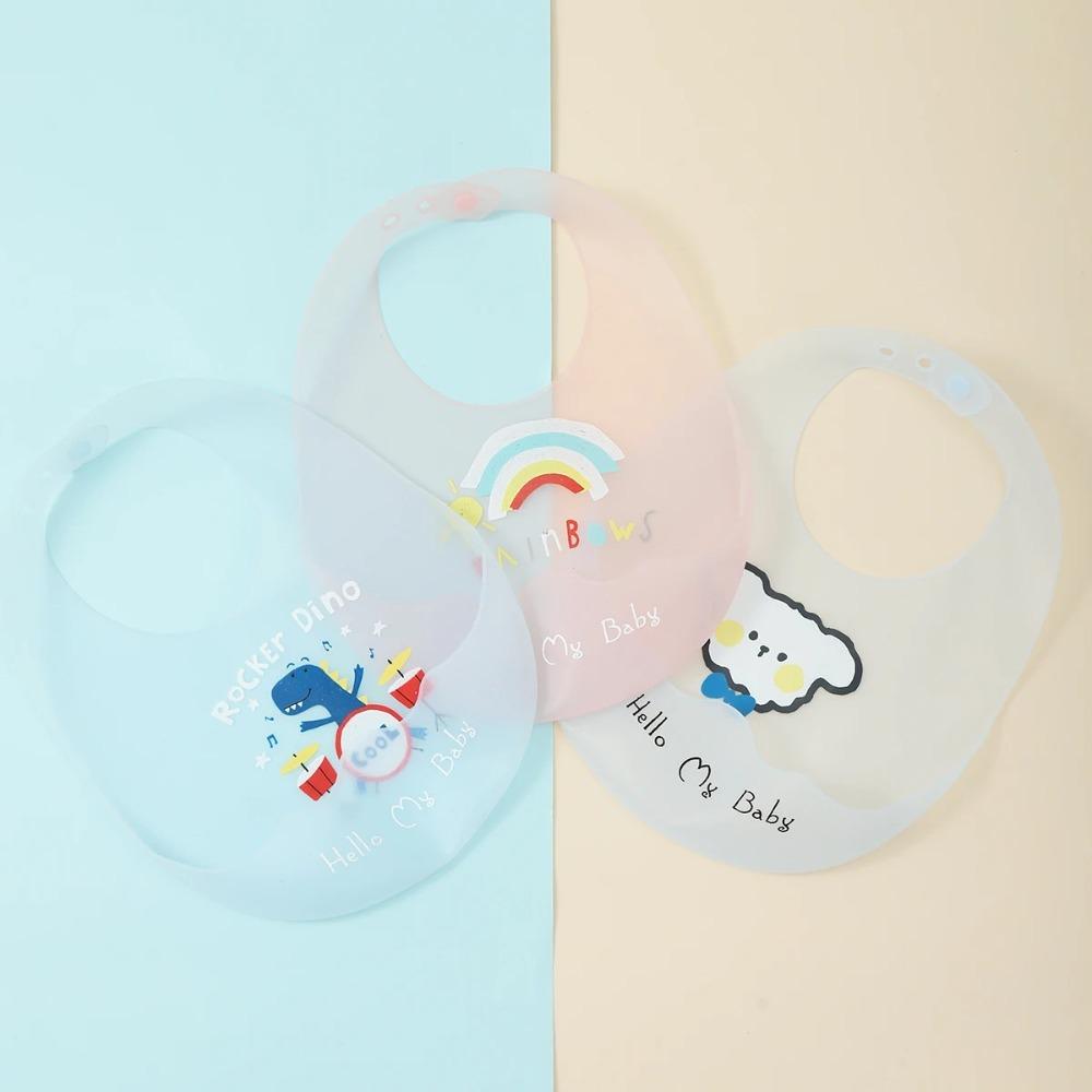 Cartoon Print Baby Feeding Bib Adjustable Neck Eating Protector Cute Baby Bibs