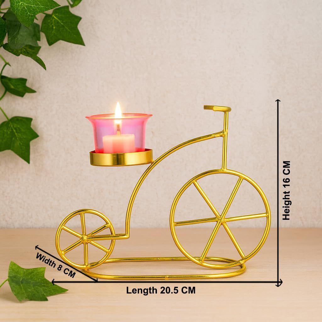 Decorative Candle Holder Stand, Festive Decor, Home Decoration Items for Living Room, Votive Glass Cycle Tealight Candle Holder, Christmas Decorations