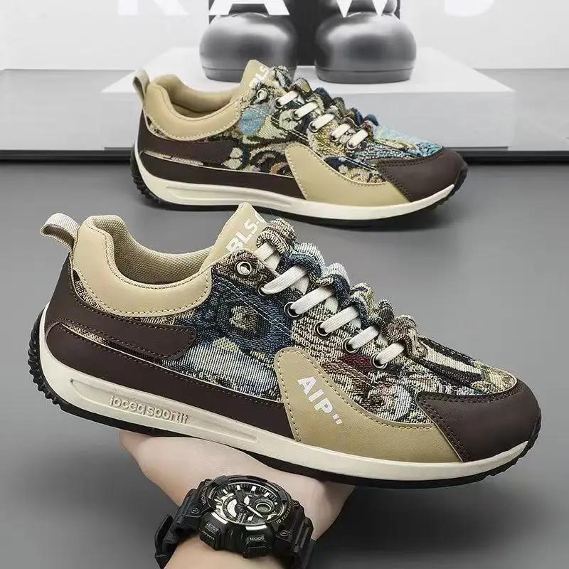 Men Sneakers Fashion Breathable Mesh Thick Sole Sports Casual Board Shoes Mens Slip-on Anti-Slip Running Shoes Zapatillas Hombre