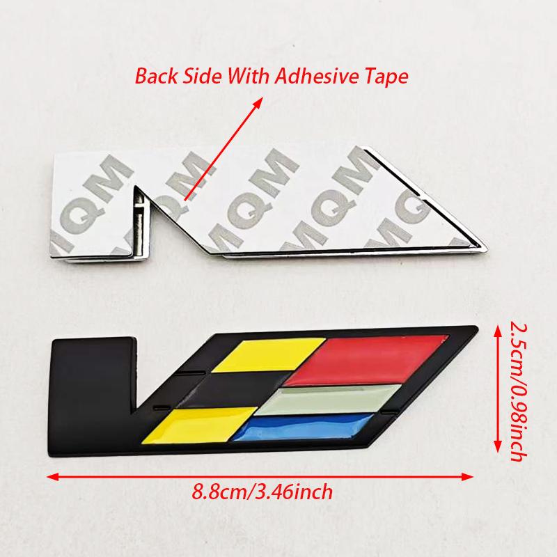 3D Metal Car Sticker Logo V Rear Trunk Badge Fender Side Emblem Decals For Cadillac ATS CTS CT4 CT5 XT6 Auto Accessories