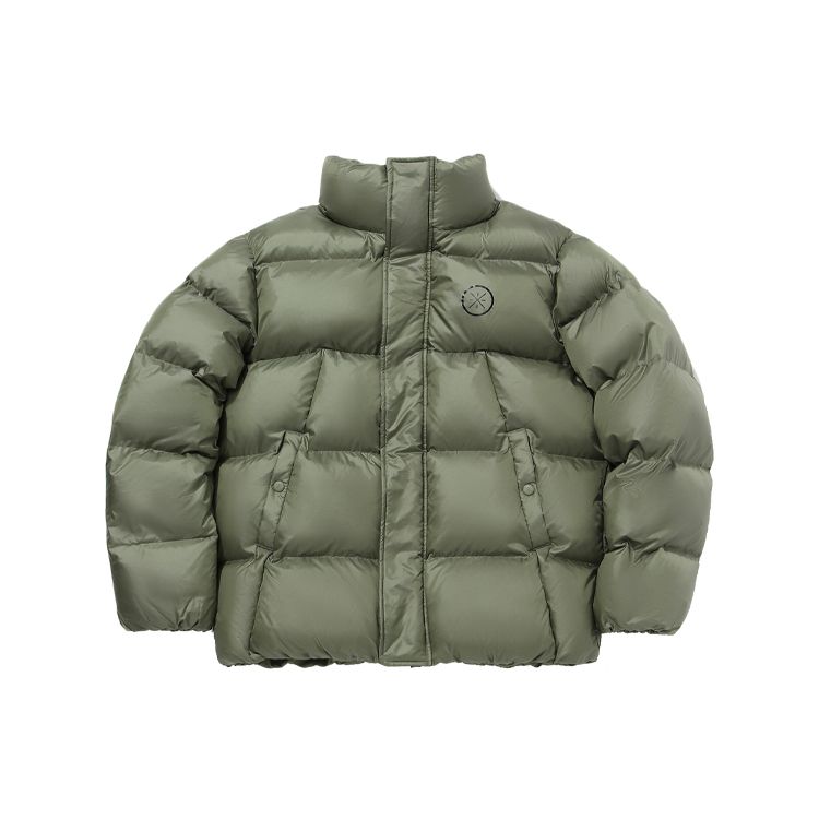 Li Ning Wade Series Loose Warm Stand Collar Cotton Jacket Winter Men Jacket Deep-Moss-Green AJMQ021-3