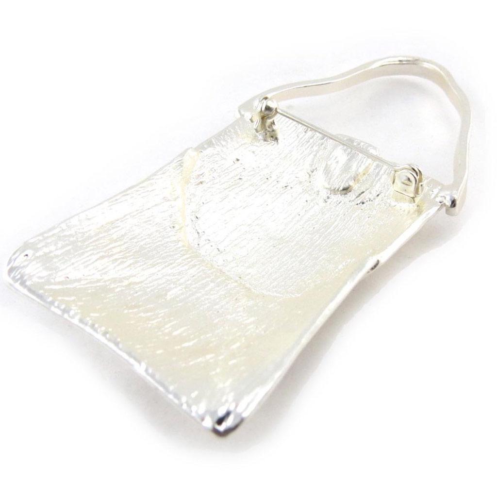 Dolce Vita [J3361] - Designer Brooch 'Retro Bag' Silver