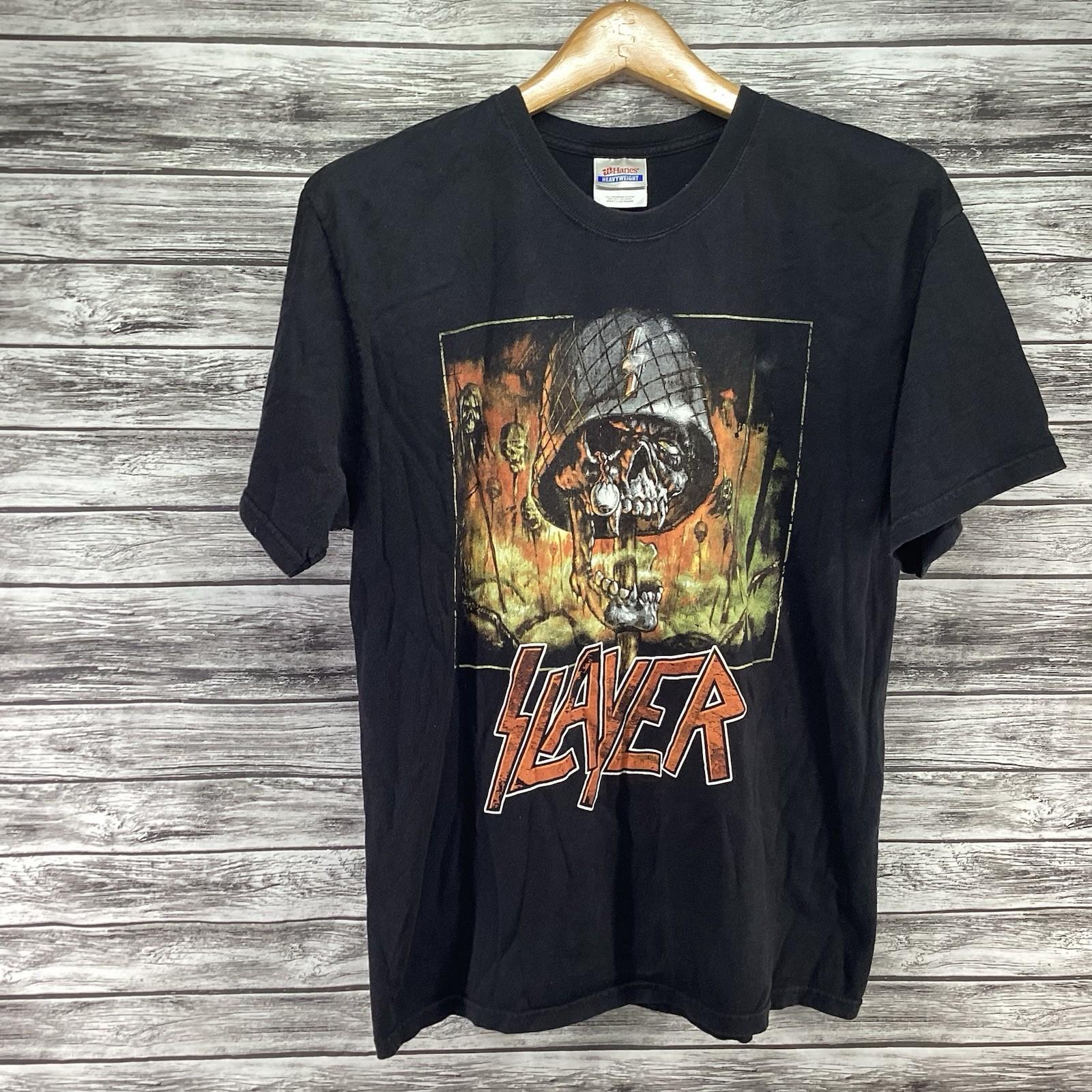 Slayer Shirt Mens Large Black Impaled Skull Solider Metal Graphic Band Tee Y2K Unisex T-Shirt XXXXL