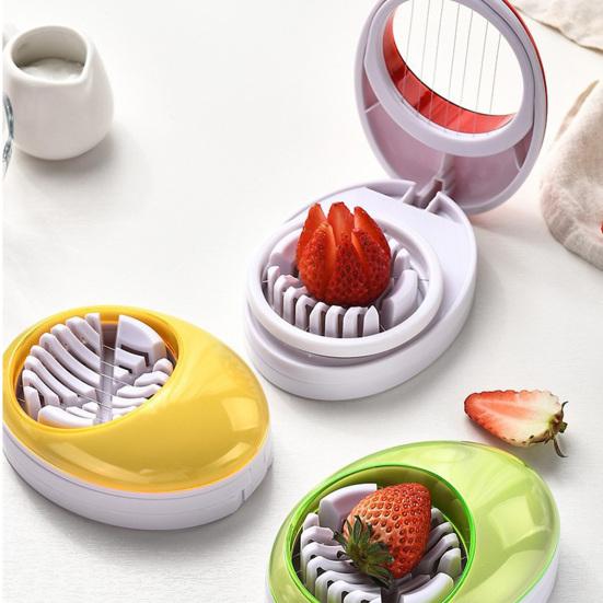 3-In-1 Stainless Steel Egg Slicer Multifunction Strawberry Banana Mushroom Fruit Vegetable Hard Boiled Eggs Cutting Tool Kitchen Gadgets