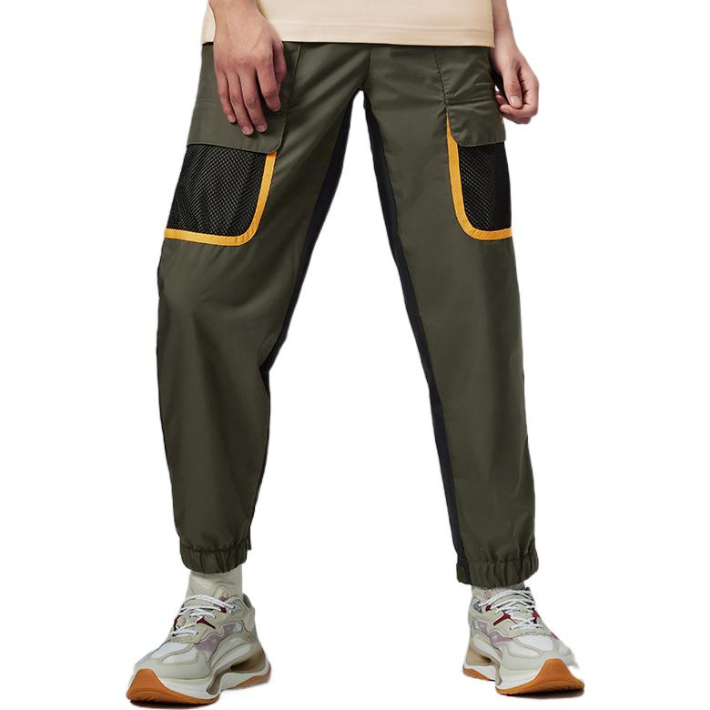 Li Ning Knitted Sweatpants Men's Dark Olive Green Moderate Cuffed Pants AKLS227-2
