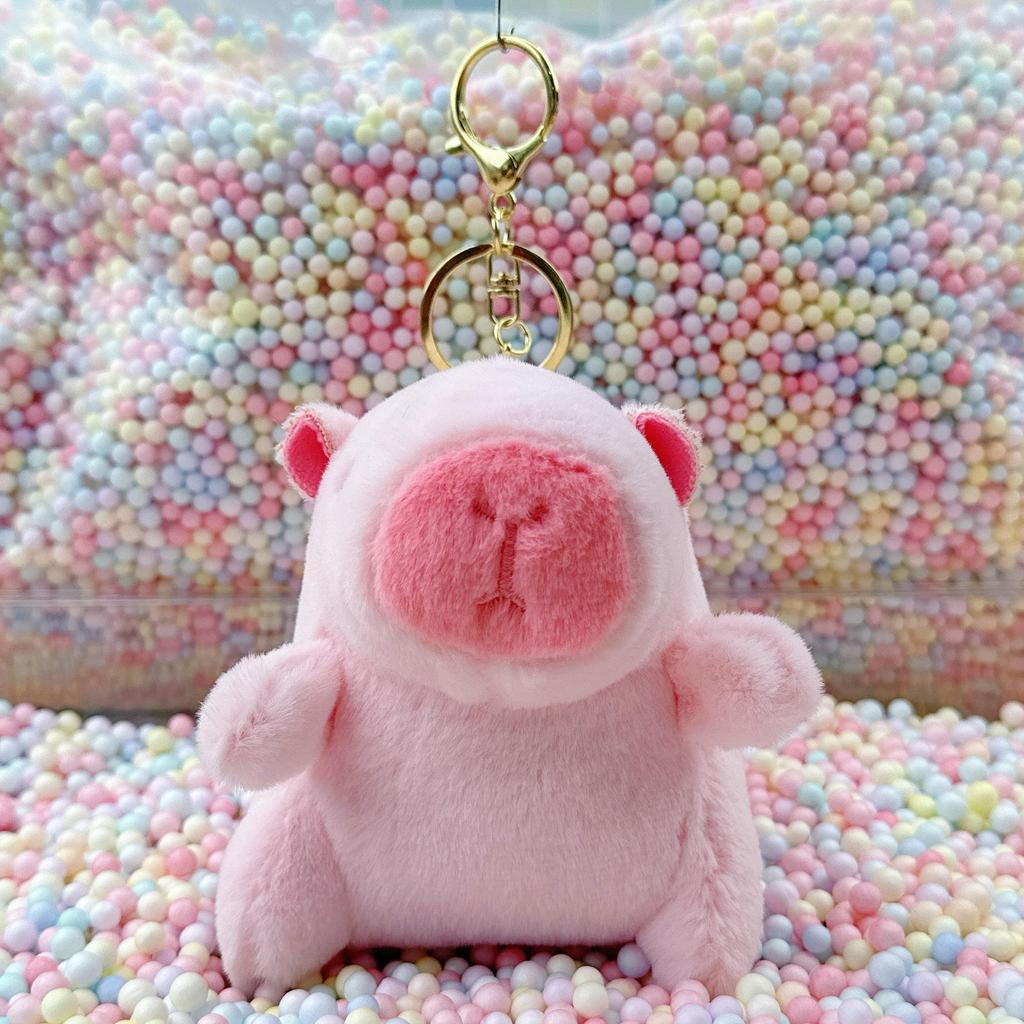 Little Red Book Capybara & Guinea Pig Plush Keychain Ornament