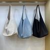 Korean Style Large Capacity Lazy Style Denim Canvas Bag New Niche Commuter Shoulder Bag Versatile Underarm Tote Bag