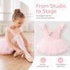 Butterfly Bow Gymnastics Tutu Skirts Breathable Kids Ballet Leotard  Ballet Dancewear